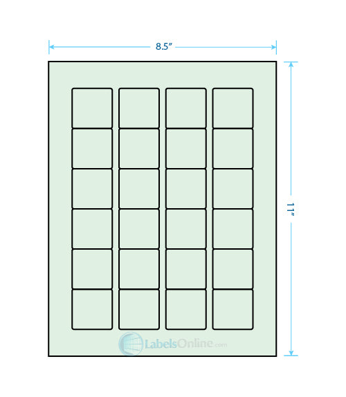1.5" x 1.5" - 24 up - Pastel Green