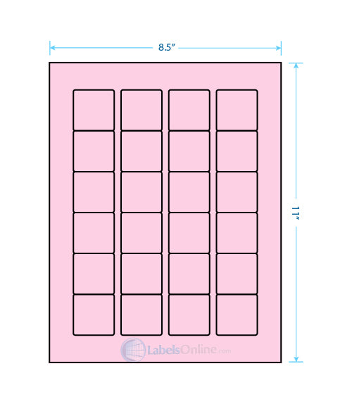 1.5" x 1.5" - 24 up - Pastel Pink
