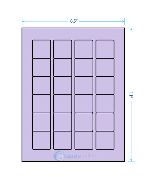 1.5" x 1.5" - 24 up - Pastel Purple