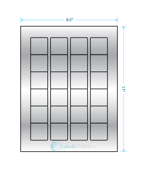 1.5" x 1.5" - 24 up - Silver Foil