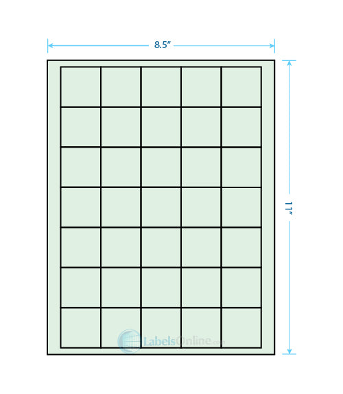 1.5" x 1.5" - 35 up - Pastel Green