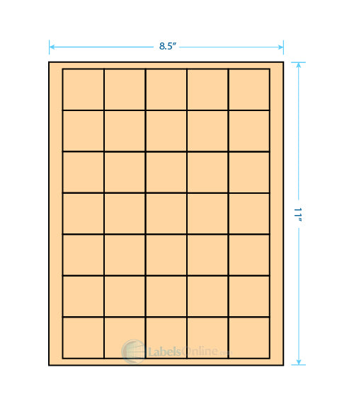 1.5" x 1.5" - 35 up - Pastel Orange
