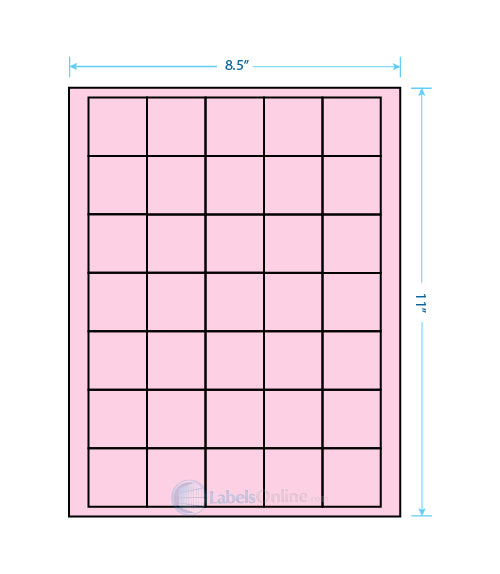 1.5" x 1.5" - 35 up - Pastel Pink
