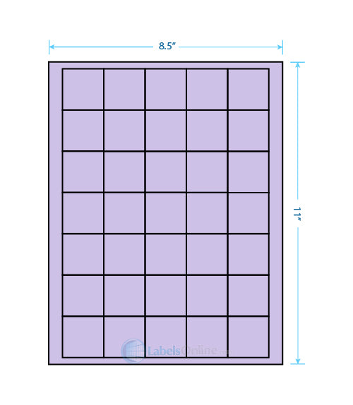 1.5" x 1.5" - 35 up - Pastel Purple