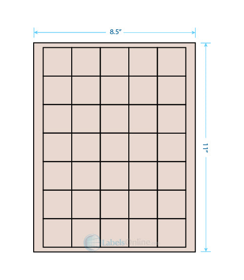 1.5" x 1.5" - 35 up - Pastel Tan