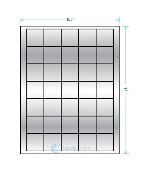 1.5" x 1.5" - 35 up - Silver Foil