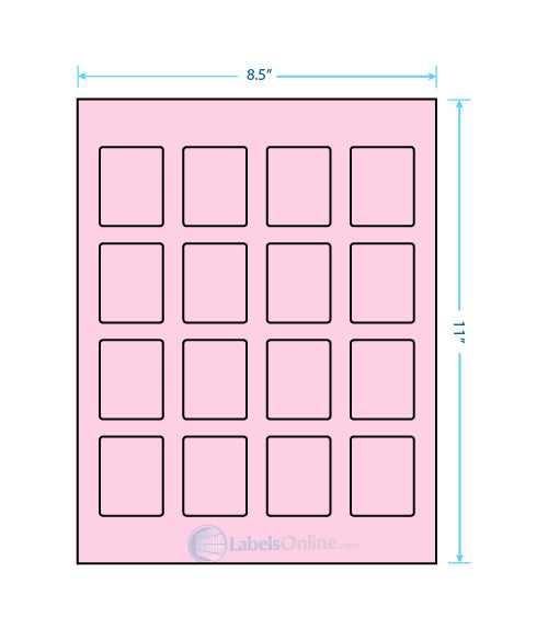 1.5" x 1.875" - 16 up - Pastel Pink (Laser)