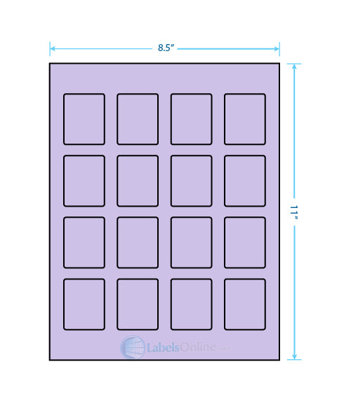 1.5" x 1.875" - 16 up - Pastel Purple (Laser)