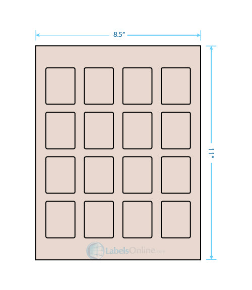 1.5" x 1.875" - 16 up - Pastel Tan (Laser)