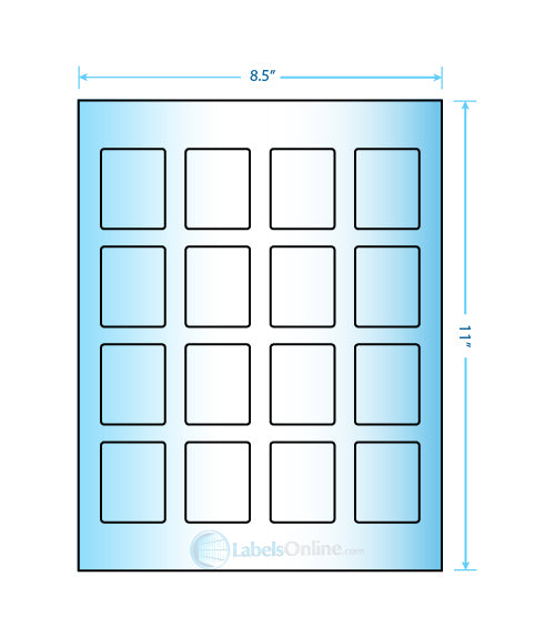 1.5" x 1.875" - 16 up - Premium High Gloss (Laser)