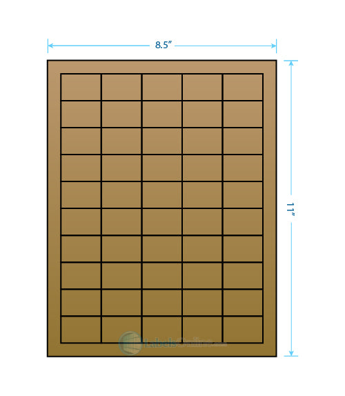 1.5" x 1" Barcode Labels - 50 up - Brown Kraft