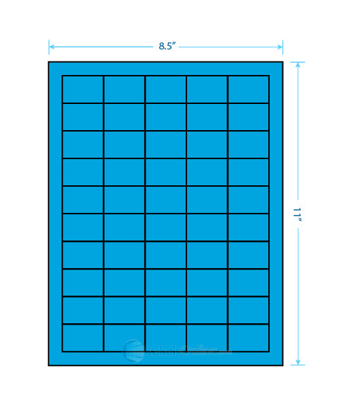 1.5" x 1" Barcode Labels - 50 up - Fluorescent Blue