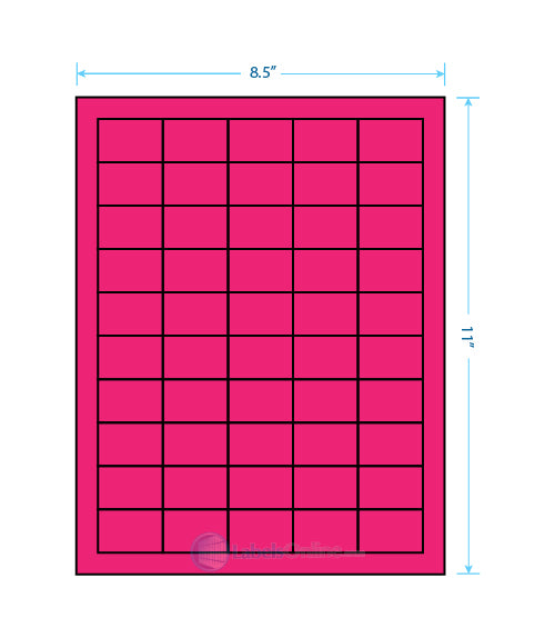 1.5" x 1" Barcode Labels - 50 up - Fluorescent Pink