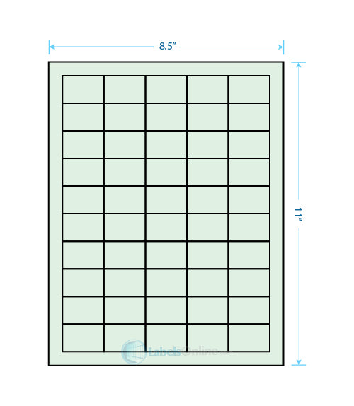1.5" x 1" Barcode Labels - 50 up - Pastel Green
