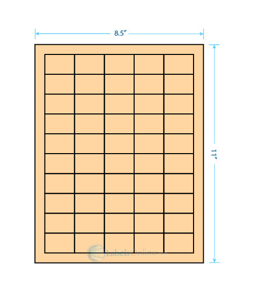 1.5" x 1" Barcode Labels - 50 up - Pastel Orange