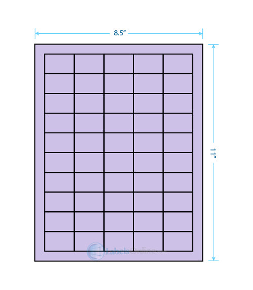 1.5" x 1" Barcode Labels - 50 up - Pastel Purple