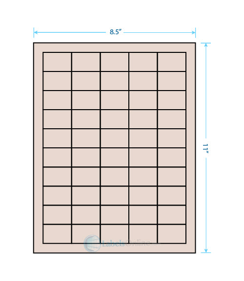1.5" x 1" Barcode Labels - 50 up - Pastel Tan