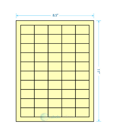 1.5" x 1" Barcode Labels - 50 up - Pastel Yellow