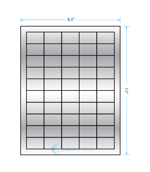 1.5" x 1" Barcode Labels - 50 up - Silver Foil