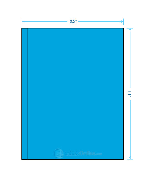 1 @ .5" x 11"; 1 @ 8" x 11" - 2 up - Fluorescent Blue (Laser)