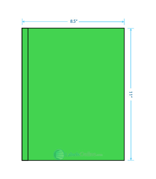 1 @ .5" x 11"; 1 @ 8" x 11" - 2 up - Fluorescent Green (Laser)
