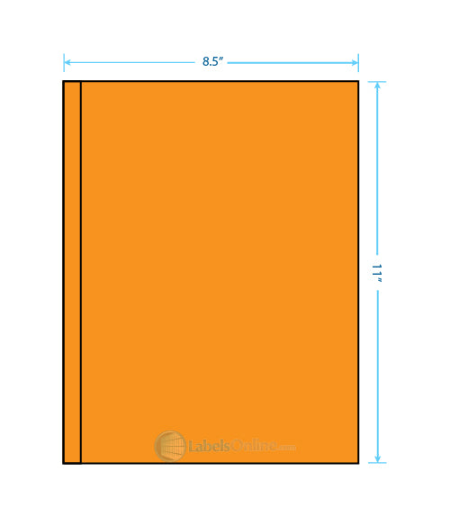 1 @ .5" x 11"; 1 @ 8" x 11" - 2 up - Fluorescent Orange (Laser)