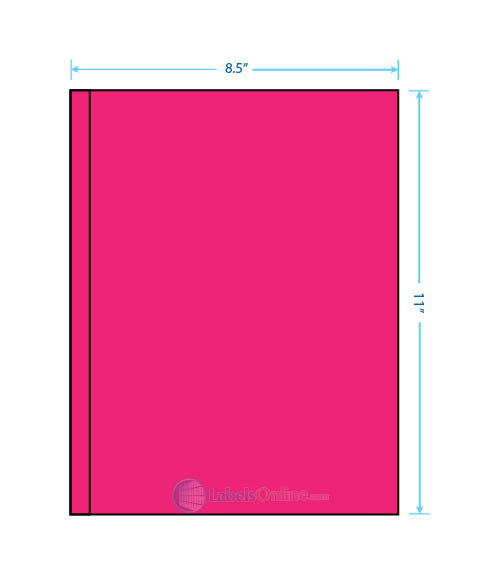 1 @ .5" x 11"; 1 @ 8" x 11" - 2 up - Fluorescent Pink (Laser)