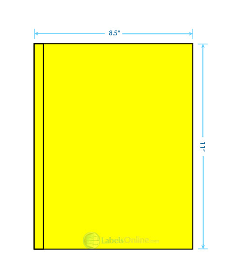 1 @ .5" x 11"; 1 @ 8" x 11" - 2 up - Fluorescent Yellow (Laser)