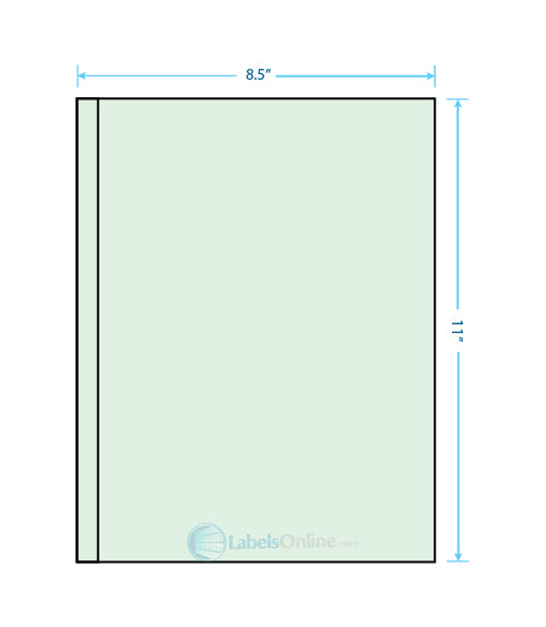 1 @ .5" x 11"; 1 @ 8" x 11" - 2 up - Pastel Green (Laser)