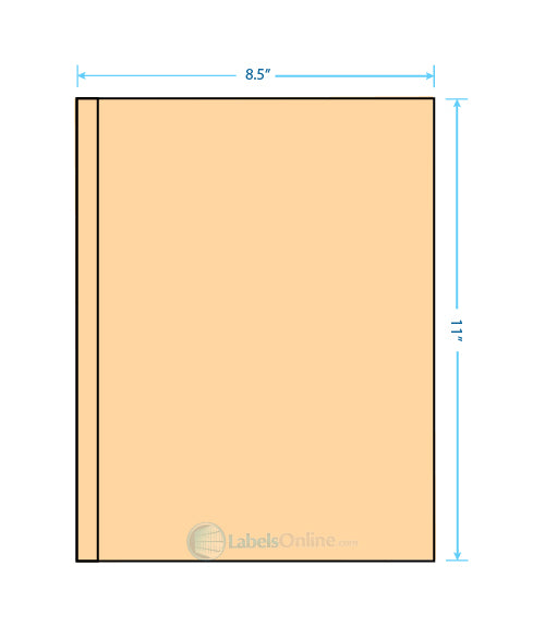 1 @ .5" x 11"; 1 @ 8" x 11" - 2 up - Pastel Orange (Laser)