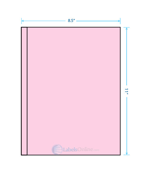1 @ .5" x 11"; 1 @ 8" x 11" - 2 up - Pastel Pink (Laser)