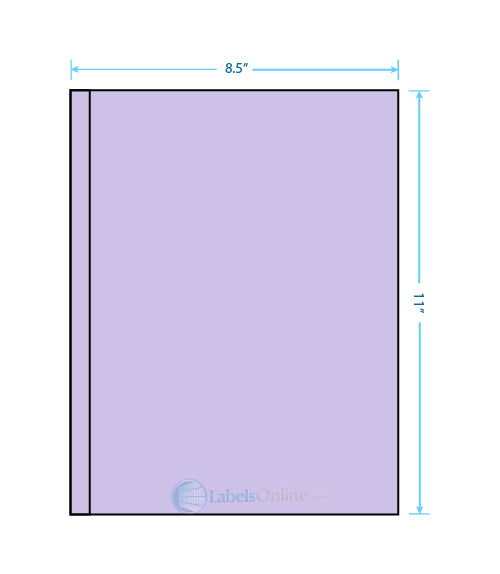 1 @ .5" x 11"; 1 @ 8" x 11" - 2 up - Pastel Purple (Laser)