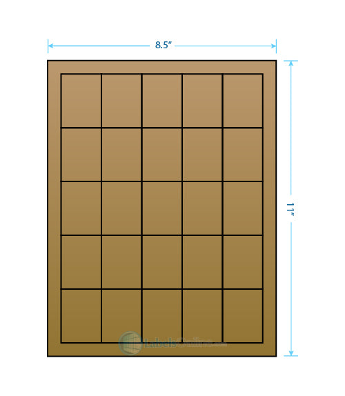 1.5" x 2" - 25 up - Brown Kraft