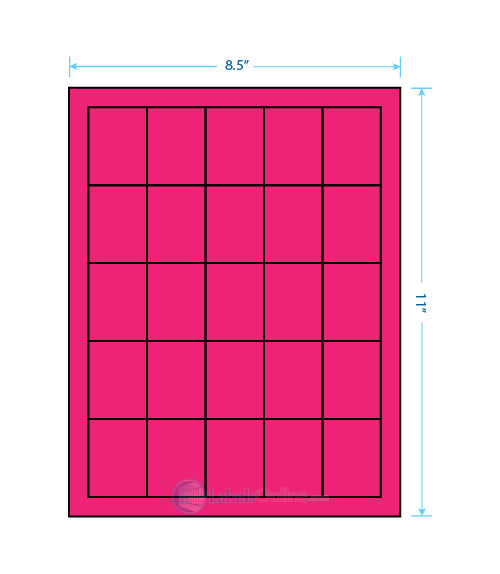 1.5" x 2" - 25 up - Fluorescent Pink