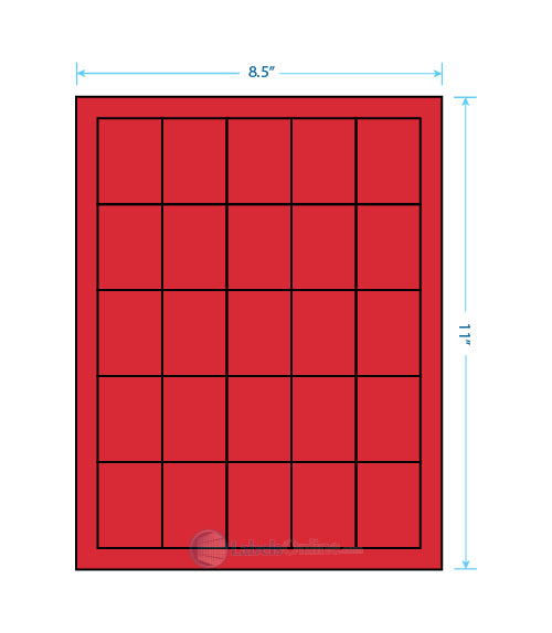 1.5" x 2" - 25 up - Fluorescent Red