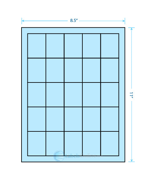 1.5" x 2" - 25 up - Pastel Blue
