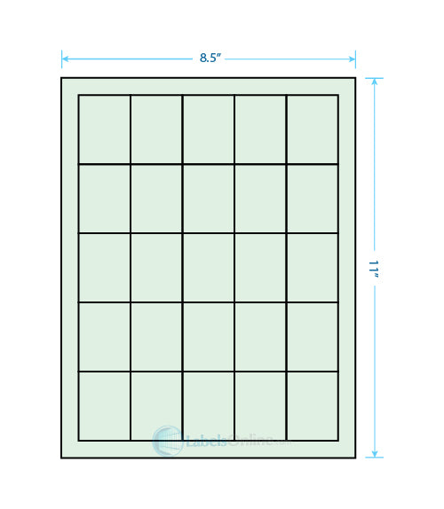 1.5" x 2" - 25 up - Pastel Green