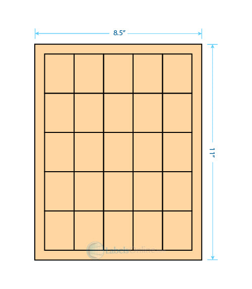 1.5" x 2" - 25 up - Pastel Orange