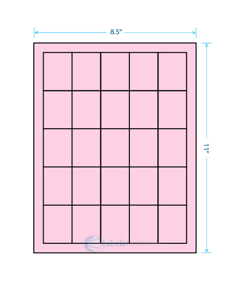 1.5" x 2" - 25 up - Pastel Pink