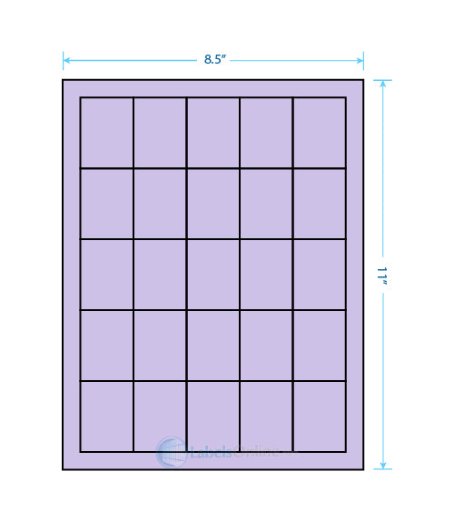 1.5" x 2" - 25 up - Pastel Purple