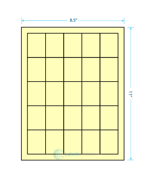 1.5" x 2" - 25 up - Pastel Yellow