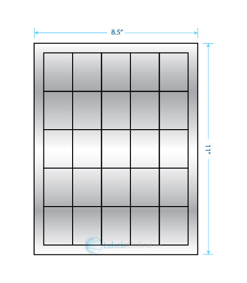 1.5" x 2" - 25 up - Silver Foil