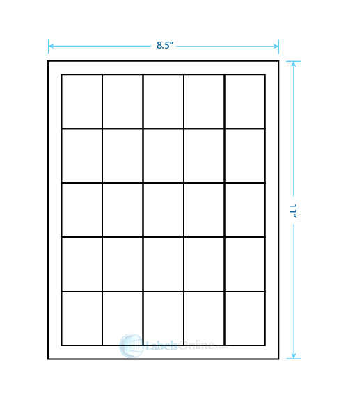 1.5" x 2" - 25 up - White Vinyl Drum