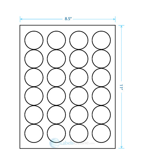 1.625" Circle - 24 up - Aggressive Adhesive