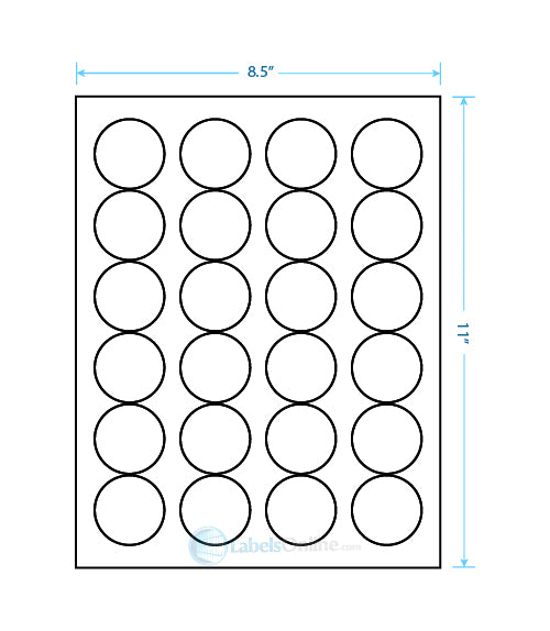 1.625" Circle - 24 up - Crystal Clear