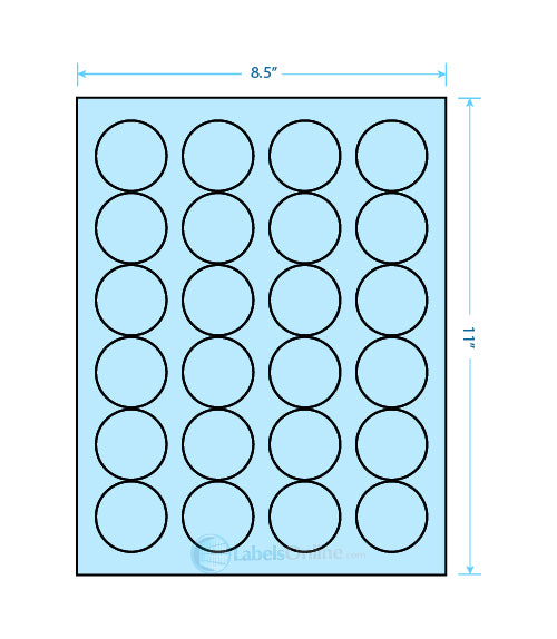 1.625" Circle - 24 up - Pastel Blue
