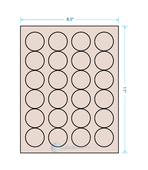 1.625" Circle - 24 up - Pastel Tan