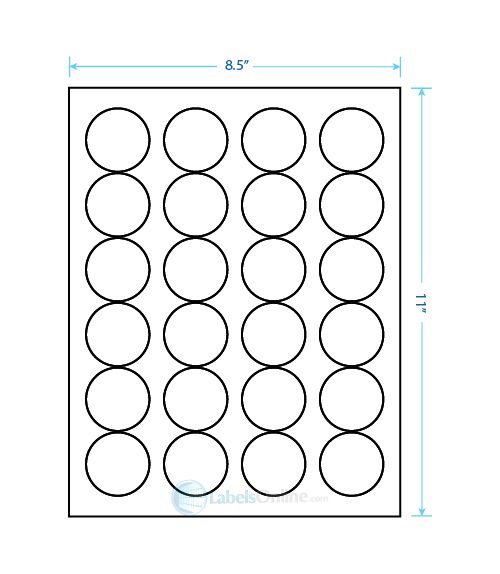 1.625" Circle - 24 up - Standard White Matte