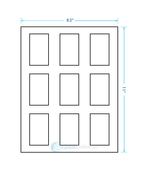 1.6562" x 2.75" - 9 up - All Temp Freezer (Laser / Inkjet)