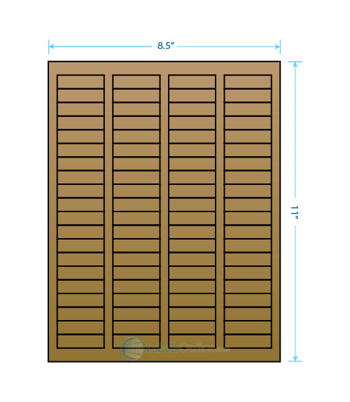 1.7225" x .5" - 80 up - Brown Kraft